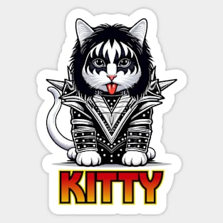 Rock and Roll Kitty Sticker